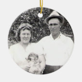 Cluster für Family Foto und Vergessen-Me-Nicht-Blu Keramik Ornament (Vorne)