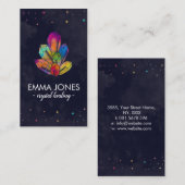 Cluster für Farbheilkristalle Visitenkarte (Vorne/Hinten)