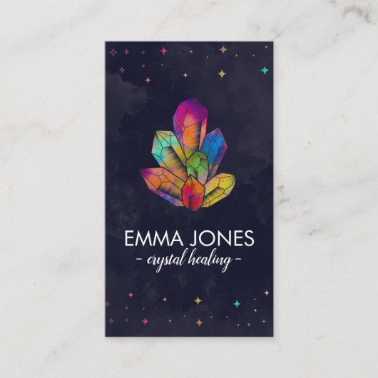 Cluster für Farbheilkristalle Visitenkarte (Vorderseite)