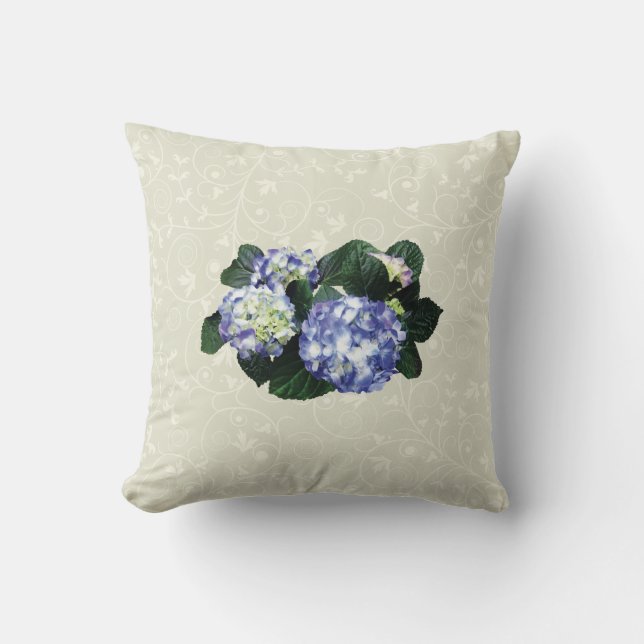 Cluster für Lila Hydrangea Kissen (Vorderseite)