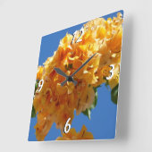 Cluster Golden Bougainvillea Floral Quadratische Wanduhr (Winkel)