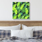 Cluster "Grüne Blätter" Leinwanddruck (Insitu (Schlafzimmer))
