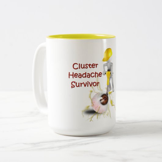 Cluster-Kopfschmerzüberlebensmittel-Tasse Zweifarbige Tasse (Vorderseite Links)