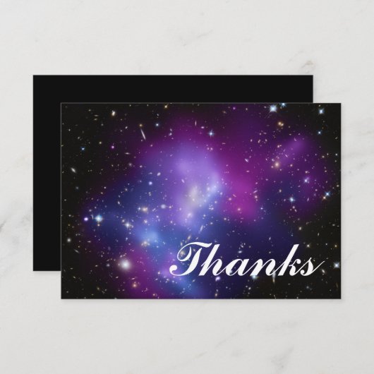 Cluster Lila Galaxy Celestial Foto Dankeskarte (Vorne/Hinten)