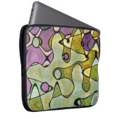 Cluster lila grüne Kreise Wirbel verbinden Laptopschutzhülle (Vorne Rechts)