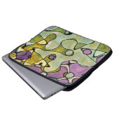 Cluster lila grüne Kreise Wirbel verbinden Laptopschutzhülle (Vorne Knopf)