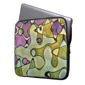 Cluster lila grüne Kreise Wirbel verbinden Laptopschutzhülle (Vorderseite Links)