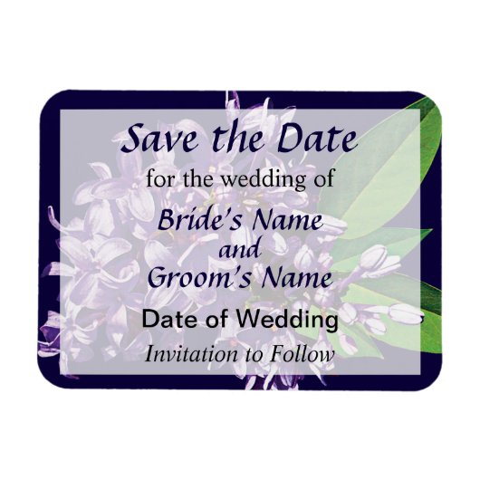 Cluster Lila Lilacs Save the Date Magnet (Horizontal)