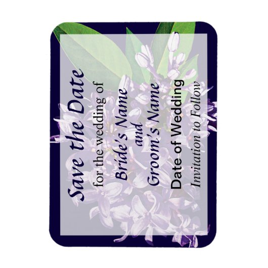 Cluster Lila Lilacs Save the Date Magnet (Vertikal)