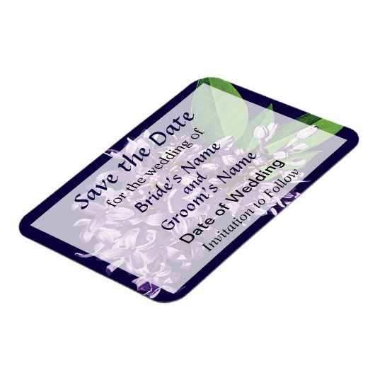 Cluster Lila Lilacs Save the Date Magnet (Linke Seite)