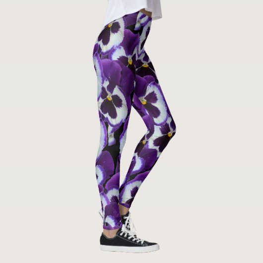 Cluster Lila weißer Stiefmütterchen: Harmonische G Leggings (Rechts)