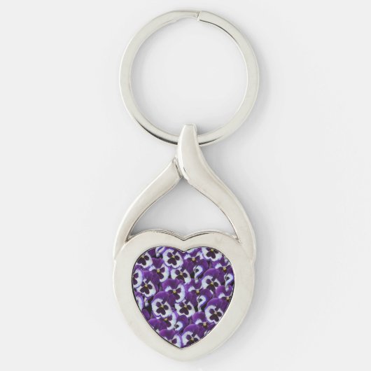 Cluster Lila weißer Stiefmütterchen: Harmonische G Schlüsselanhänger (Vorderseite)