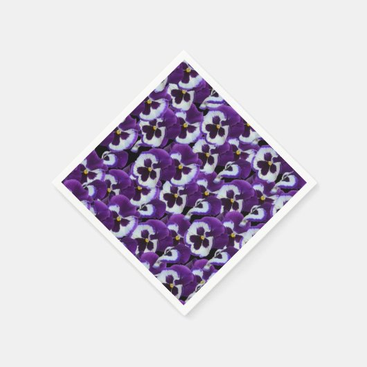 Cluster Lila weißer Stiefmütterchen: Harmonische G Serviette (Ecke)