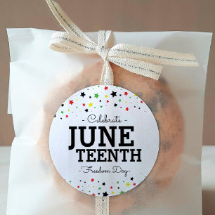 Cluster Stars Celebrate Juneteenth RBYG Colors Runder Aufkleber