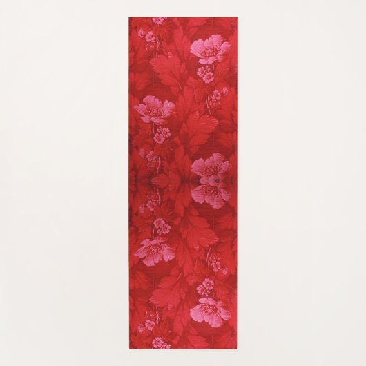 Cluster Vintager Roter Mohn-Blume Yogamatte (Vorderseite)