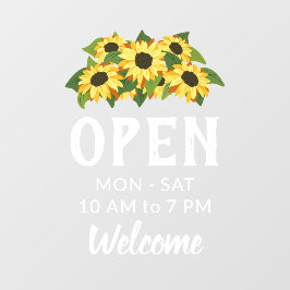 Cluster von blauen Sonnenblumen Begrüßung Fensteraufkleber