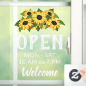 Cluster von blauen Sonnenblumen Begrüßung Fensteraufkleber (Zuhause)