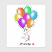 Cluster von Bright Festive Balloons Streamers Aufkleber (Blatt)