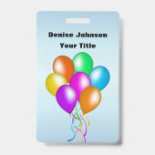 Cluster von farbenfrohen Balloons Matching Ribbon  Ausweis (Vorderseite)