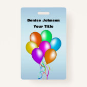 Cluster von farbenfrohen Balloons Matching Ribbon  Ausweis (Vorderseite)