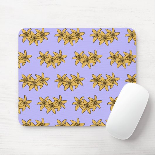 Cluster von gelben Cartoon-Lilien Mousepad (Mit Mouse)
