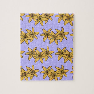 Cluster von gelben Cartoon-Lilien Puzzle