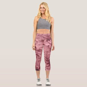 Cluster von Light Mauve Dahlias Floral Capri Leggings