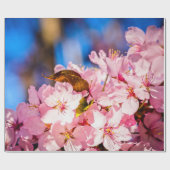 Cluster von rosa Kirschblüten, Blauer Himmel Geschenkpapier (Flach)
