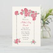 Cluster von Rote Rosen Einladung (Stehend Vorderseite)