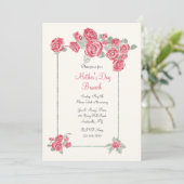 Cluster von Rote Rosen Einladung (Stehend Vorderseite)