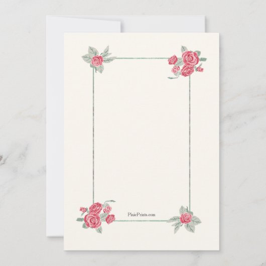 Cluster von Rote Rosen Einladung (Rückseite)