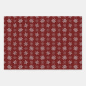 Cluster von Schneeflocken auf Deep Red Geschenkpapier Set (Vorderseite 2)