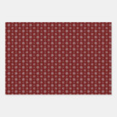 Cluster von Schneeflocken auf Deep Red Geschenkpapier Set (Vorderseite)
