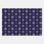 Cluster von Schneeflocken auf Deep Red, Green und Geschenkpapier Set (Vorderseite 3)