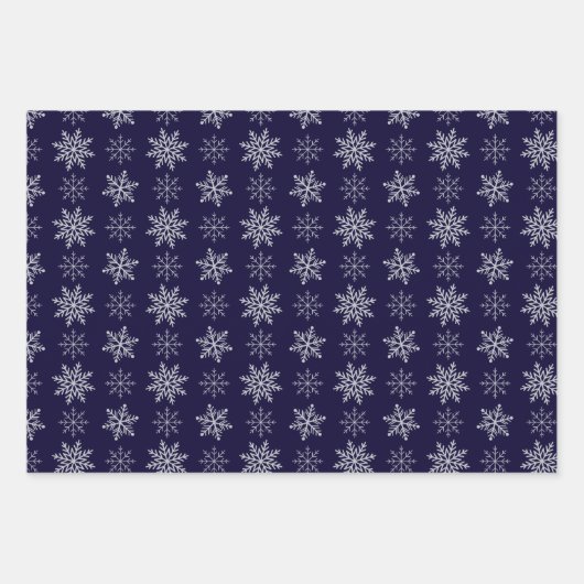 Cluster von Schneeflocken auf Deep Red, Green und Geschenkpapier Set (Vorderseite 3)