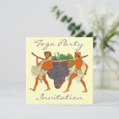Cluster von Trauben und Togas Toga Party Einladung (Stehend Vorderseite)