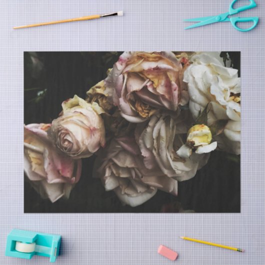 Cluster "Weiße Rosen" Seidenpapier (Basteln)