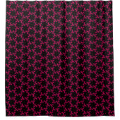 Cluster zur rosa und schwarzen Blume Duschvorhang (Vorderseite)