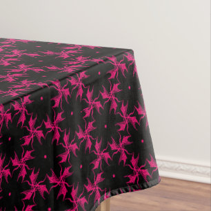 Cluster zur rosa und schwarzen Blume Tischdecke
