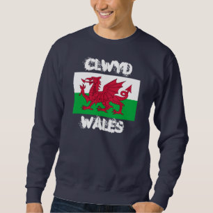 Clwyd, Wales mit walisischer Flagge Sweatshirt