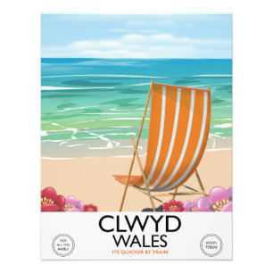 Clwyd Wales Seaside Reiseposter Fotodruck
