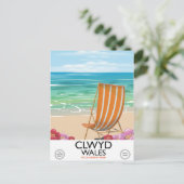 Clwyd Wales Seaside Reiseposter Postkarte (Stehend Vorderseite)