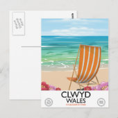 Clwyd Wales Seaside Reiseposter Postkarte (Vorne/Hinten)