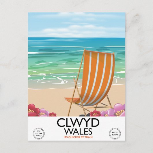Clwyd Wales Seaside Reiseposter Postkarte (Vorderseite)