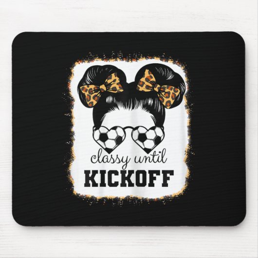 Cly Bis Anpfiff Gebleicht Leopard Lustig Fußball G Mousepad (Vorne)