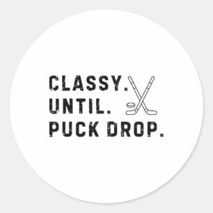 Cly Bis Puck Drop Hockey-Saison Spieltag Runder Aufkleber