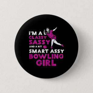 Cly Sy Smart Bowling Girl Bowler Women Girls Kinde Button