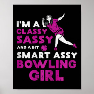 Cly Sy Smart Bowling Girl Bowler Women Girls Kinde Poster