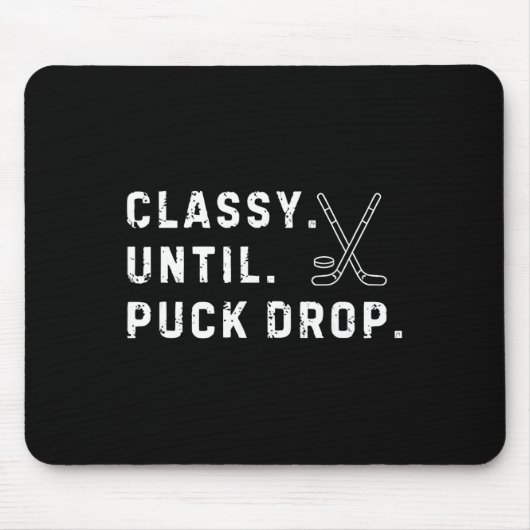 Cly Until Puck Drop Hockey Season Game Day Mousepad (Vorne)
