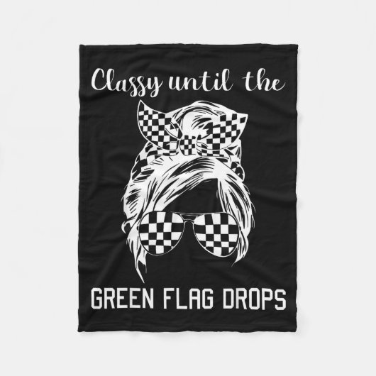 Cly Until The Green Flag Drops Messy Bun Racing Wo Fleecedecke (Vorderseite)